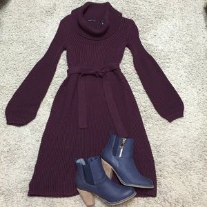 Classy cowl neck sweater dress